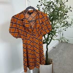 FOREVER21 geometric contemporary mini dress